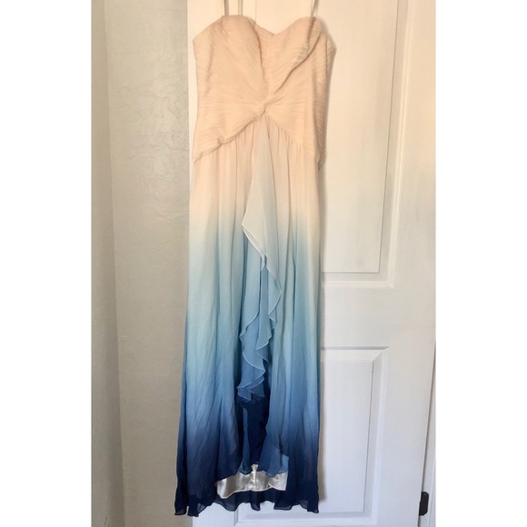 BCBGMAXAZRIA Silk Blue Ombre Gown - Picture 2 of 7